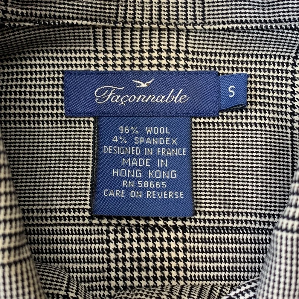 Faconnable Wool‎ Houndstooth Blouse - Picture 3 of 4